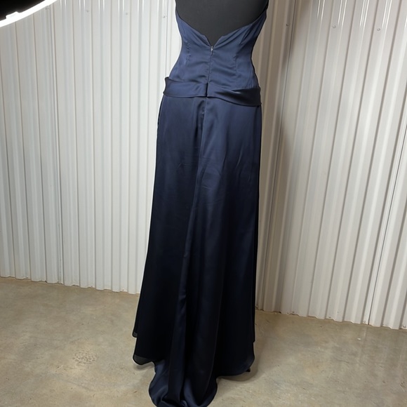 Lazaro Navy Formal Gown. Preowned - Picture 4 of 10
